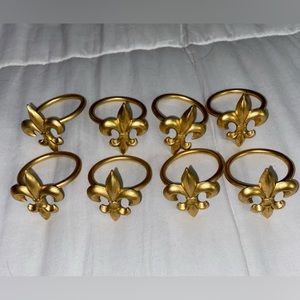 Gold Fleur de lis Napkin Rings